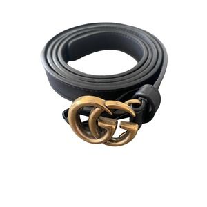 GUCCI MARMONT THIN LEATHER BELT WITH DOUBLE G BUCKLE SIZE 105 100% AUTHENTIC